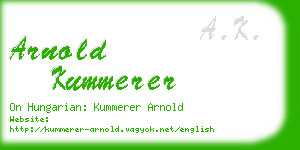 arnold kummerer business card